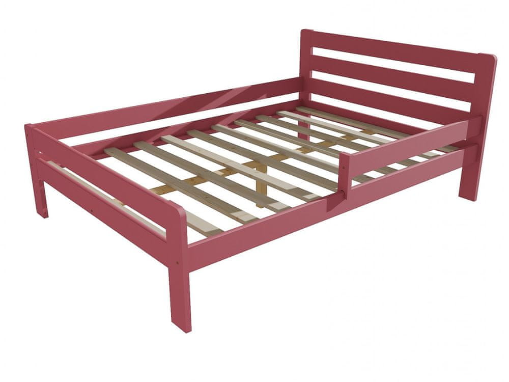 eoshop Detská posteľ so zábranou VMK001C KIDS (Rozmer: 120 x 200 cm, Farba dreva: farba ružová)